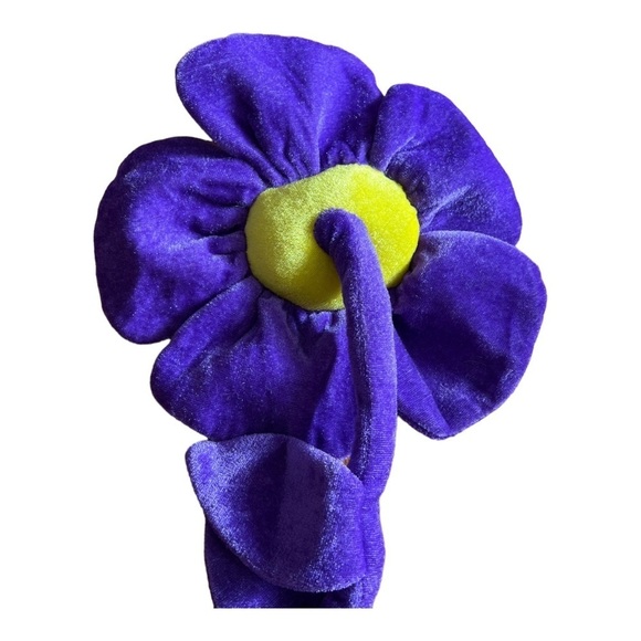 Beads by the Dozen Daisy Plush Smiling Happy Face Purple Yellow 24” plush - Picture 3 of 6